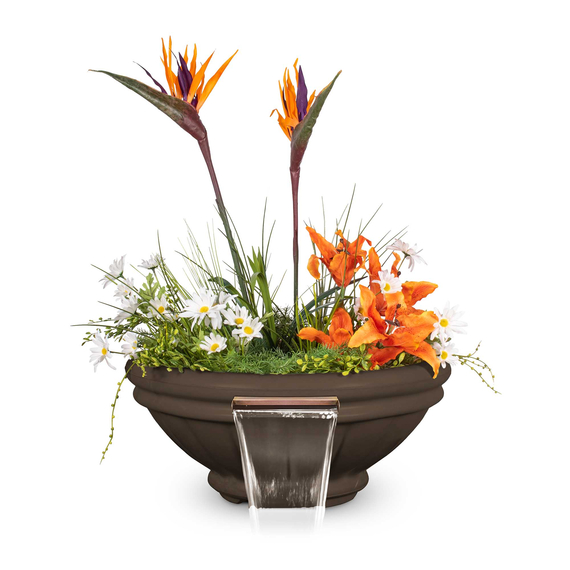 Roma GFRC Concrete Planter and Water Bowl In Chocolate