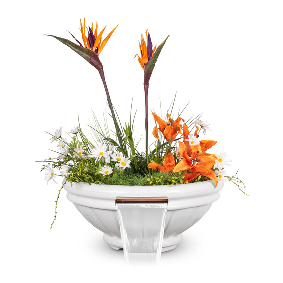 Roma GFRC Concrete Planter and Water Bowl In Limestone
