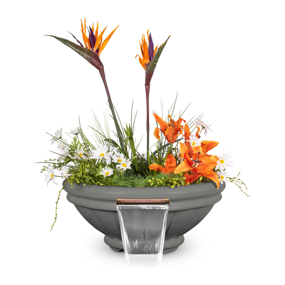 Roma GFRC Concrete Planter and Water Bowl In Natural Gray