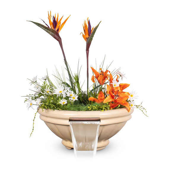 Roma GFRC Concrete Planter and Water Bowl In Vanilla
