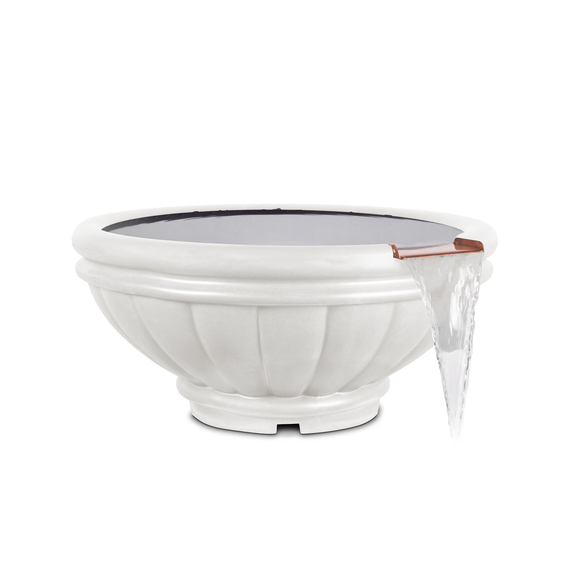 Roma GFRC Concrete Round Water Bowl In Limestone