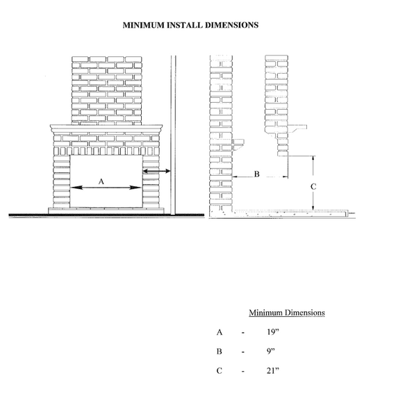 Royal Burner Minimum Clearance