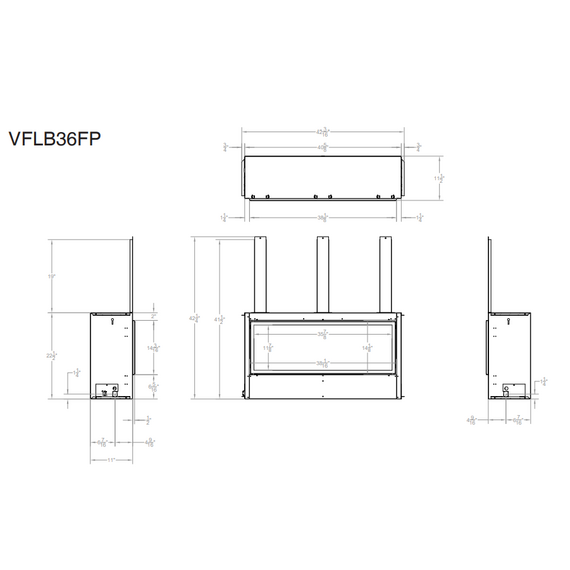 White Mountain Hearth Boulevard 36" Ventless Linear Gas Fireplace Spec Sheet
