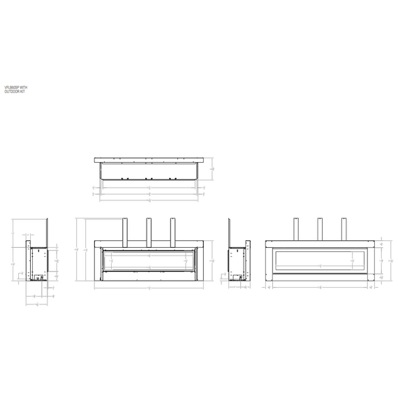White Mountain Hearth Boulevard 60" Ventless See-through Gas Fireplace with Outdoor Kit Spec Sheet
