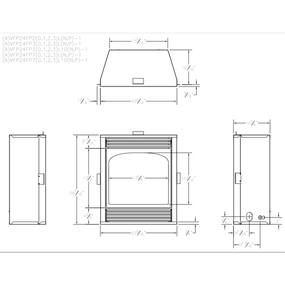 White Mountain Hearth Vail 24" Premium Ventless Fireplace Spec Sheet