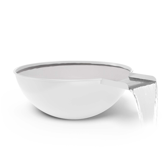 27" Sedona Powder Coated Steel Round Water Bowl in White