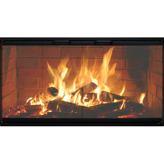 Norwegian Zero Clearance Fireplace Door in Black