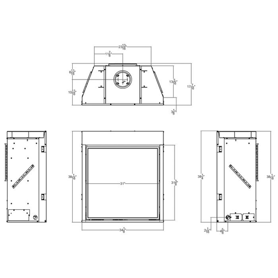 White Mountain Hearth Tahoe Clean-Face Contemporary Premium 32" Direct Vent Gas Fireplace Spec Sheet