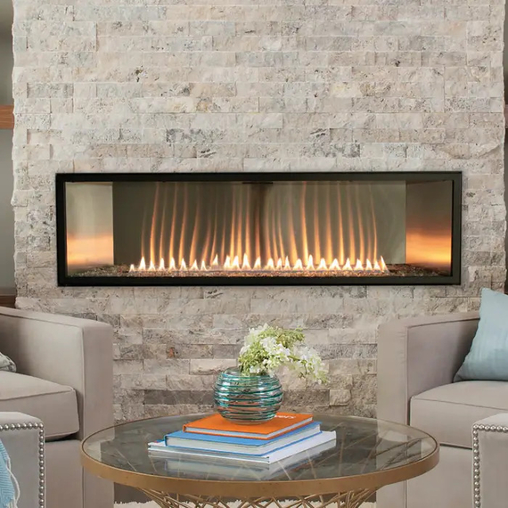 White Mountain Hearth Boulevard 48" Ventless Linear Gas Fireplace Installed
