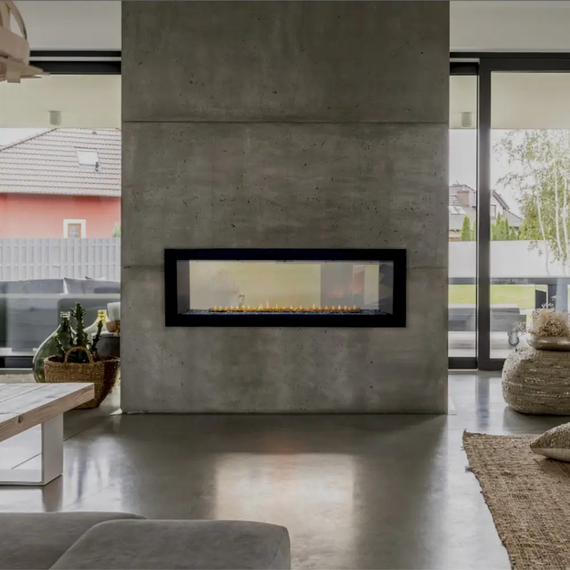 White Mountain Hearth Boulevard 48" Ventless Linear See-through Gas Fireplace Installes
