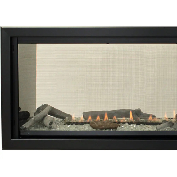 White Mountain Hearth Boulevard 48" Ventless Linear See-through Gas Fireplace with Logs and Decorative Media