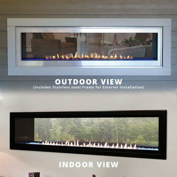 White Mountain Hearth Boulevard 60" Ventless See-through Gas Fireplace Exterior Installation