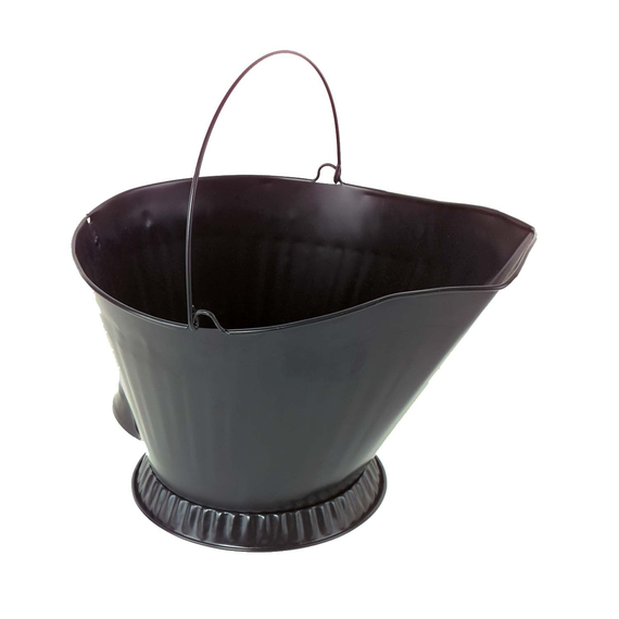 Dagan Black Steel Coal Hod with Handle 12" High x 14" Wide 1510