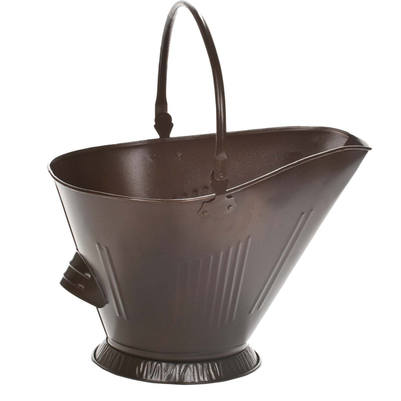 Dagan Bronze Steel Coal Hod with Handle 12" High x 14" Wide 1510B