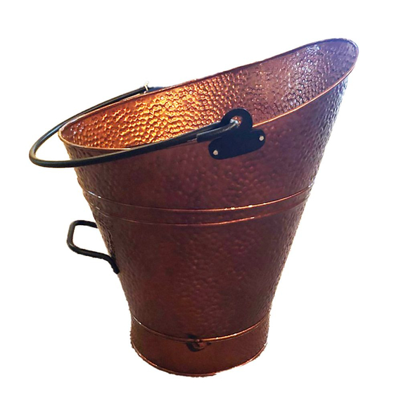 Dagan Hammered Steel Copper Coal Hod 17 1/2" High x 16" Wide 1520