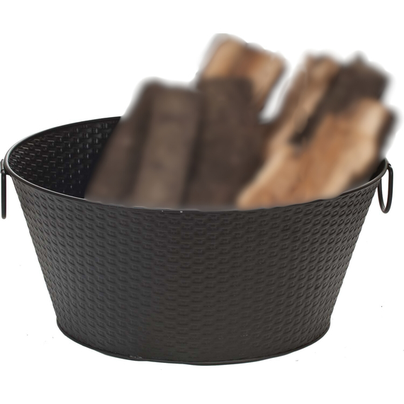Dagan Weave Design Log Bucket - Black 10" High x 22" Wide 1530