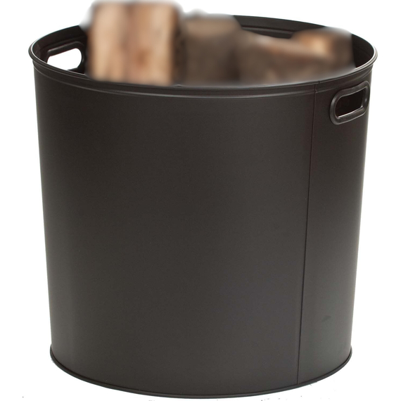 Dagan Black Steel Log Bucket 17" High x 15 1/2" Wide 1540