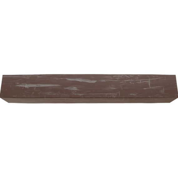 84" Aged Pecan Faux Wood Fireplace Mantel Shelf, 4 image