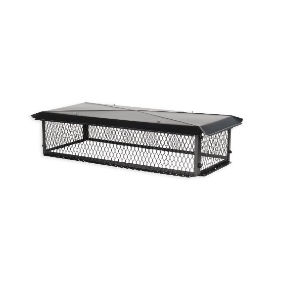 Big Top Black Galvanized Multi-Flue Chimney Cap in 3/4" Mesh