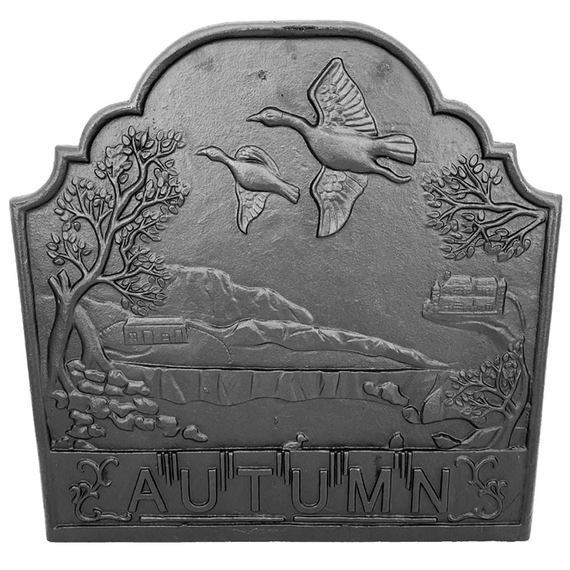 Autumn Fireback Black Cast Iron 20 3/4" High x 20 3/4" Wide FB-AU