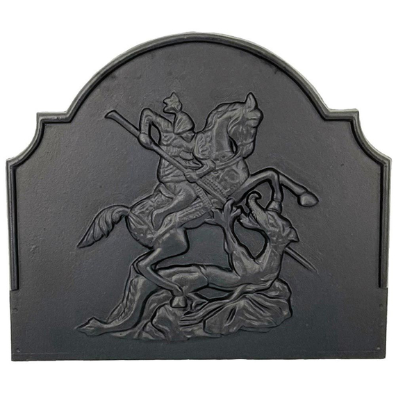 Dagan Knight Fireback Black Cast Iron 15 1/4" High x 18" Wide FB-KN