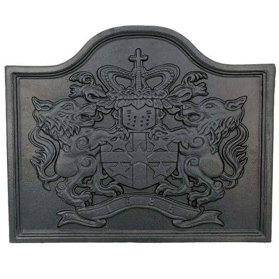 Dagan Lion Fireback Black Cast Iron 18" High x 22" Wide FB-L