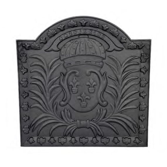 Dagan Medallion Fireback Black Cast Iron 19 1/2" High x 19 1/2" Wide FB-MD