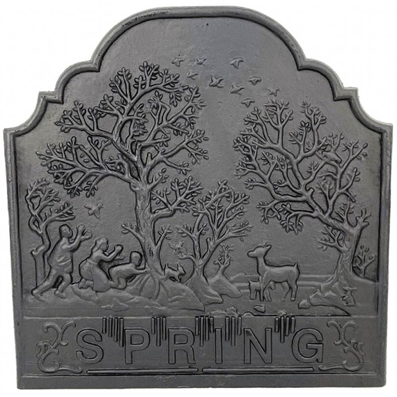 Dagan Spring Fireback Black Cast Iron 20 3/4" High x 20 3/4" Wide