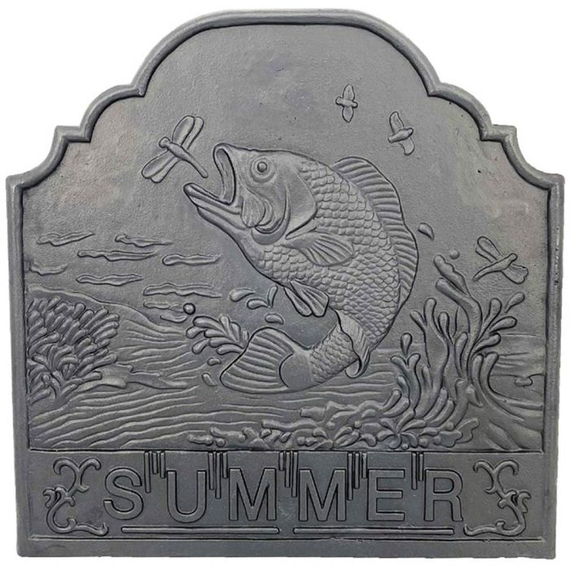 Dagan Summer Fireback Black Cast Iron 20 3/4" High x 20 3/4" Wide FB-SU