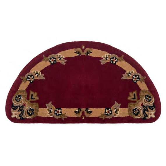 Half Round Brown Hearth Rug 56" Long x 28" Wide HR2015