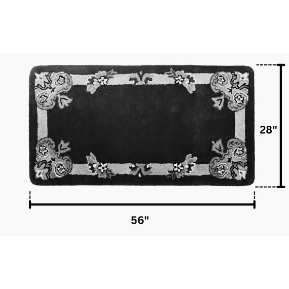 Rectangular Brown Hearth Rug 56" Long x 28" Wide HR2025 Dimensions