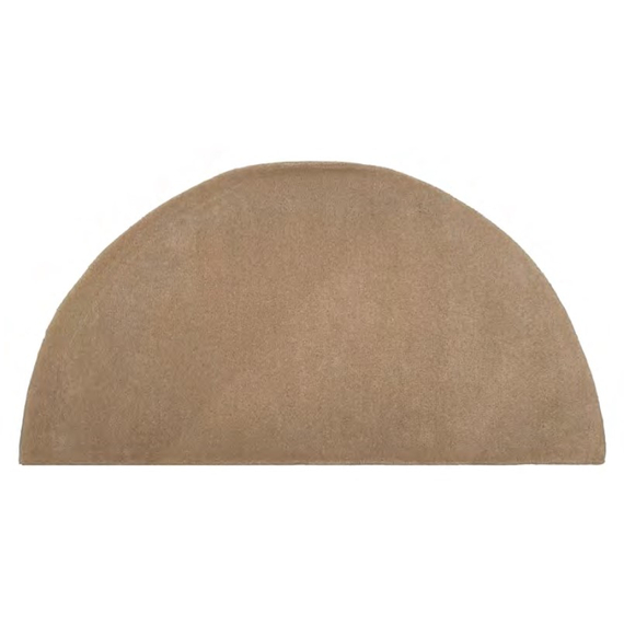 Half Round Beige Hearth Rug 56" Long x 28" Wide HR3015