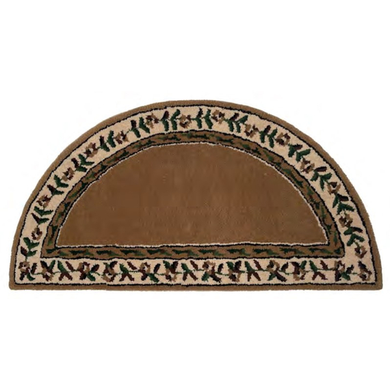 Half Round Beige Hearth Rug 56" Long x 28" Wide HR5015