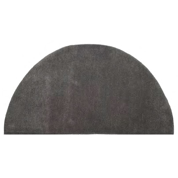 Half Round Grey Hearth Rug 56" Long x 28" Wide HR6015