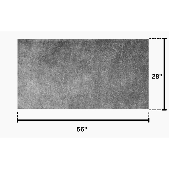 Rectangular Grey Hearth Rug 56" Long x 28" Wide HR6025 Dimensions