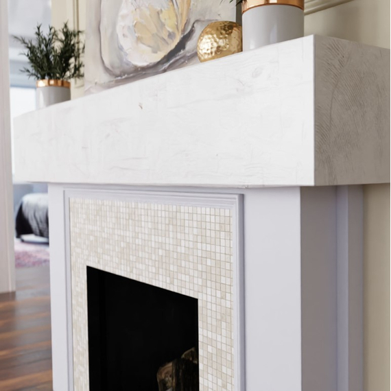 84 Inch Ready For Paint Faux Wood Fireplace Mantel Shelf, 4 image
