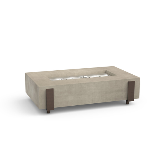 American Fyre Designs 60” Iron Saddle Fire Table Chat Height FyreStarter Bluetooth | 580-11-H7C in Smoke