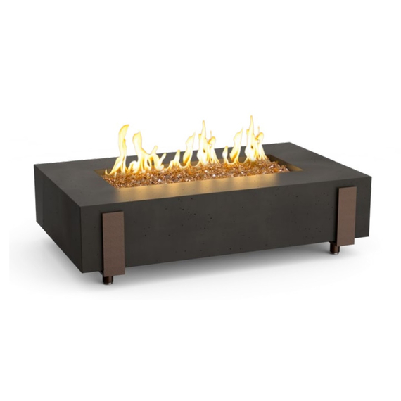 American Fyre Designs 60” Iron Saddle Fire Table Chat Height FyreStarter Bluetooth | 580-11-H7C
