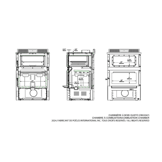 Gusto Wood Burning Cookstove by Osburn Specifications 1