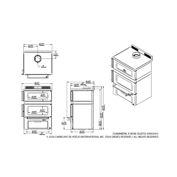 Gusto Wood Burning Cookstove by Osburn Specifications 2