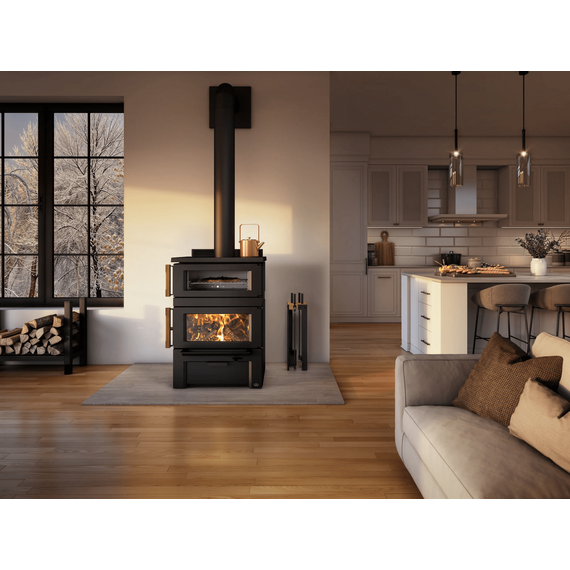 Gusto Wood Burning Cookstove by Osburn In Living Room