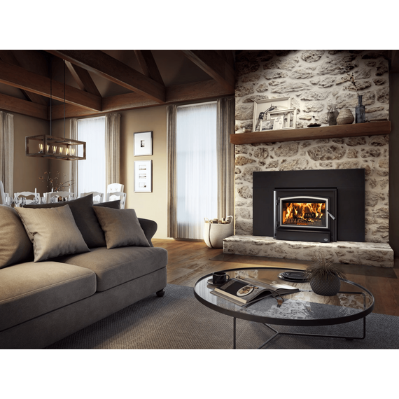 Osburn 3500 Wood Insert with Heat Activated Variable Brushed Nickel Door
