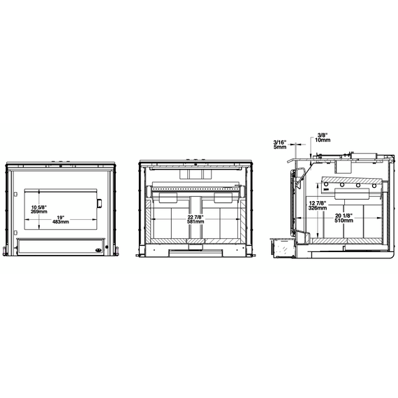 Osburn 3500 Wood Insert with Heat Activated Variable Specifications 2