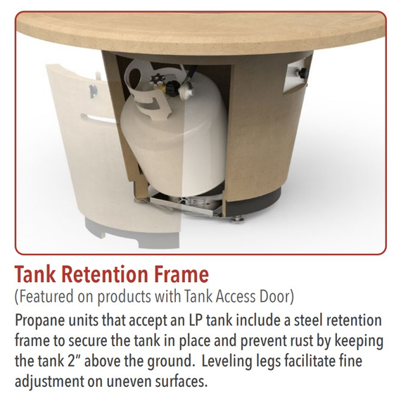 American Fyre Designs 54” Fiesta Fire Table Chat Height Manual Flame Sensing | 770-11-M2C Tank Retention Frame