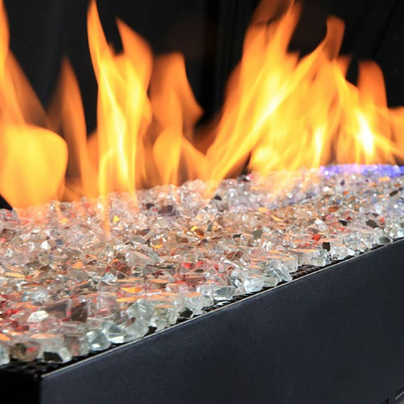 Reflective Glass in Bedrock Burner Up Close