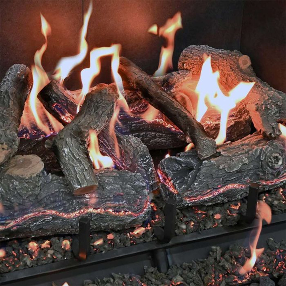 Grand Canyon Lava Front View Vented Burner Set Close Up