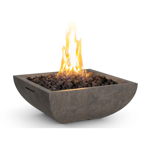 American Fyre Designs 30" Bordeaux Petite Square Fire Bowl Manual Flame Sensing | 431-11-M6C
