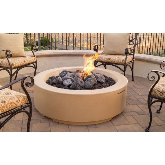 American Fyre Designs 48" Louvre Round Fire Pit Manual Flame Sensing | 686-11-M6C In Use