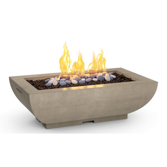 American Fyre Designs 50" Bordeaux Rectangle Fire Bowl FyreStarter Bluetooth | 435-11-H4C