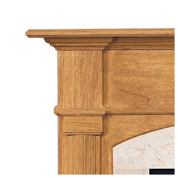 Arched Wilson II Fireplace Mantel Corner Detail